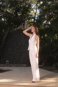 FABIANA LINEN TUXEDO VEST - serenitybe